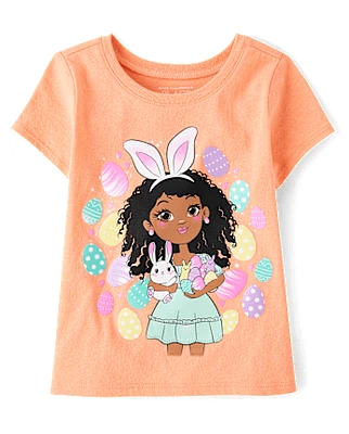 Baby And Toddler Girls Easter Girl Graphic Tee