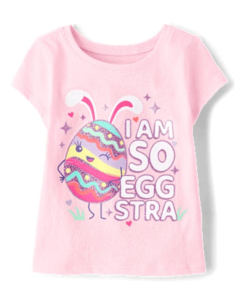 Baby And Toddler Girls Easter So Eggstra Graphic Tee