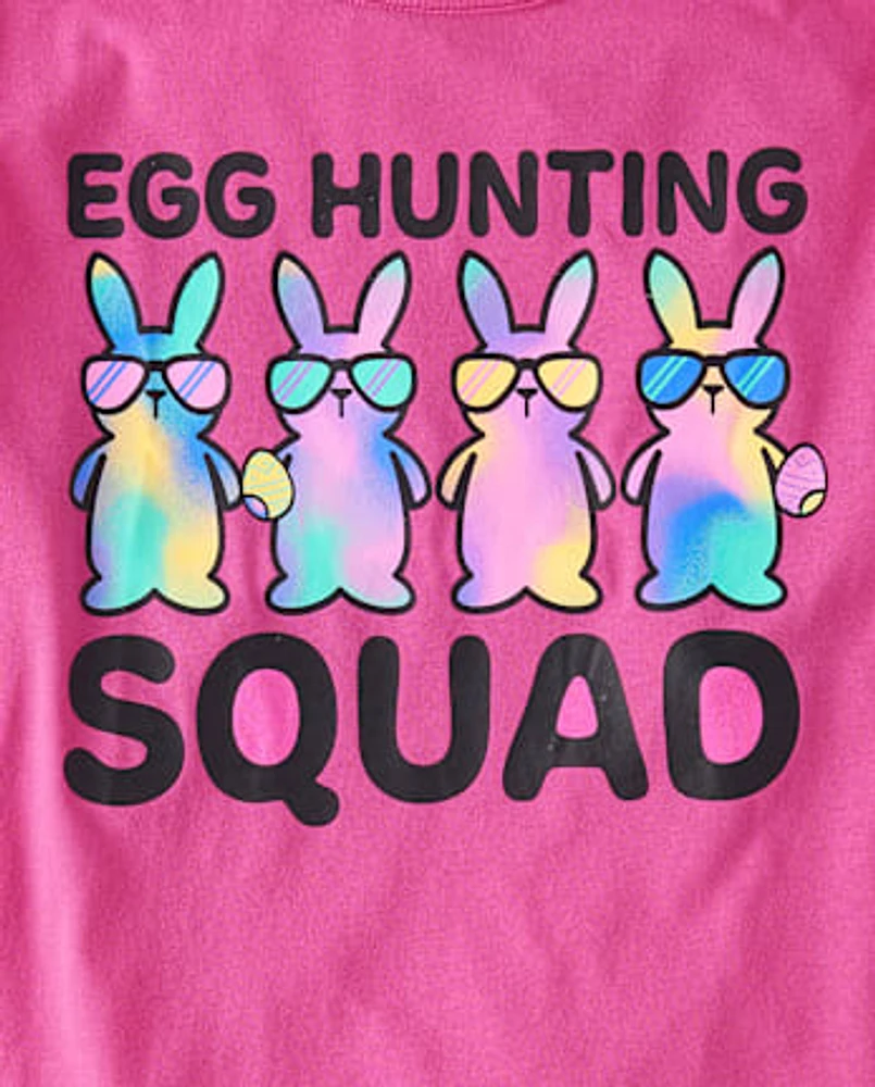 Femme Famille assortie Easter Egg Hunting Squad T-shirt imprimé