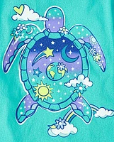 Girls Space Turtle Graphic Tee