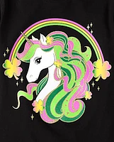 Girls St. Patrick's Day Unicorn Graphic Tee