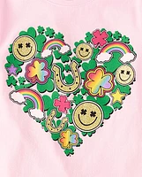 Girls St. Patrick's Day Heart Graphic Tee