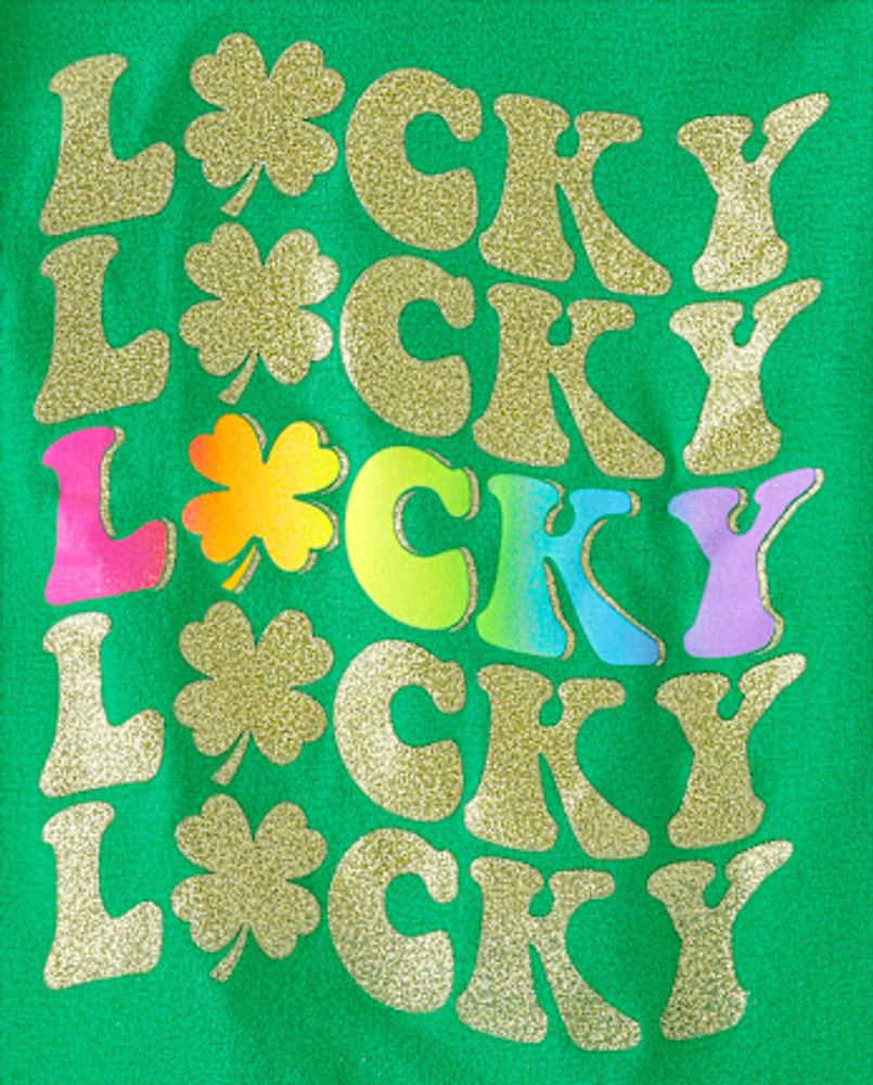 Fille St. Patrick's Day Lucky T-shirt imprimé