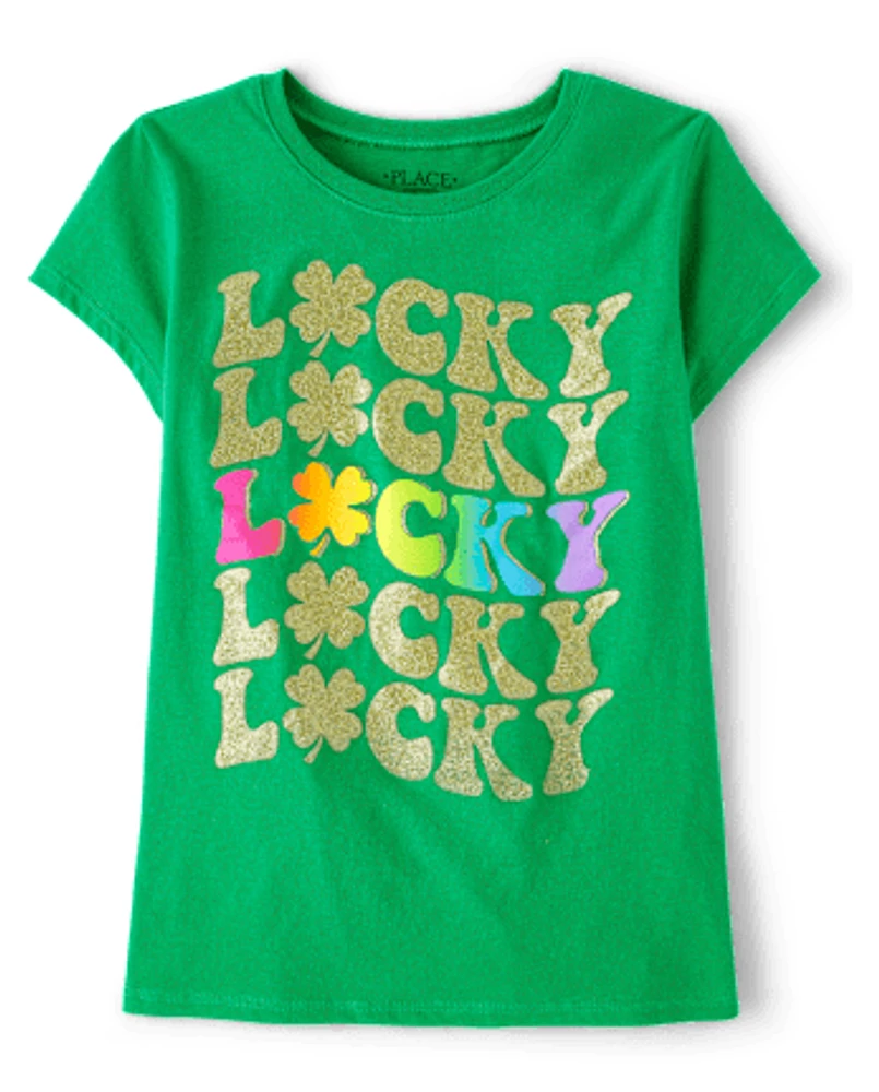 Girls St. Patrick's Day Lucky Graphic Tee