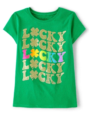 Fille St. Patrick's Day Lucky T-shirt imprimé