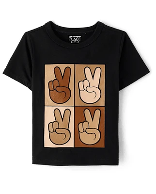 Baby And Toddler Boys Peace Sign Graphic Tee