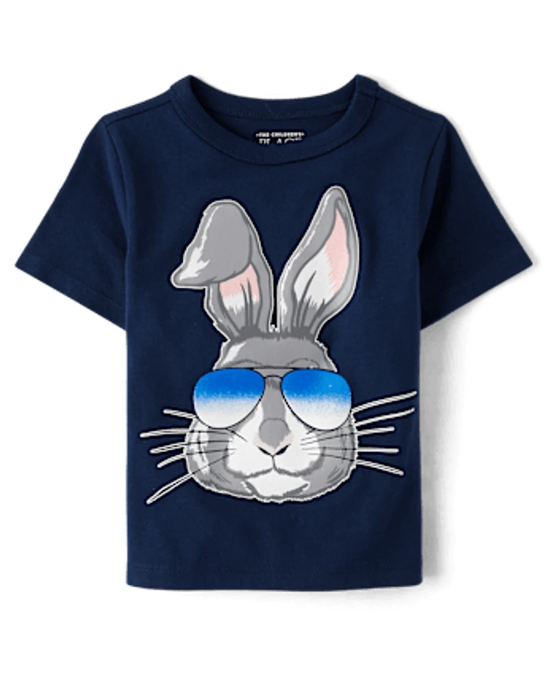 Baby And Toddler Boys Easter Bunny Sunglasses Graphic Tee