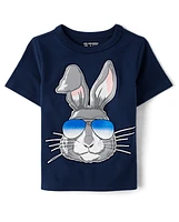 Baby And Toddler Boys Easter Bunny Sunglasses Graphic Tee