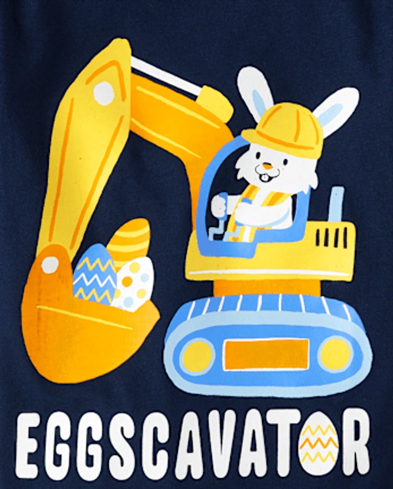 Baby And Toddler Boys Easter Eggscavator Graphic Tee