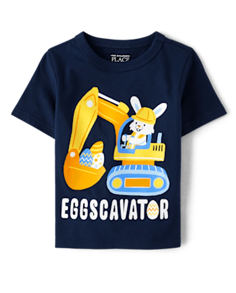 Baby And Toddler Boys Easter Eggscavator Graphic Tee