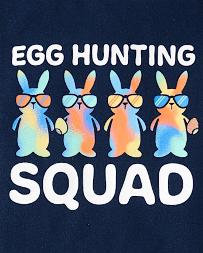 Baby And Toddler Boys Matching Family Easter Egg Hunting Squad Graphic Tee