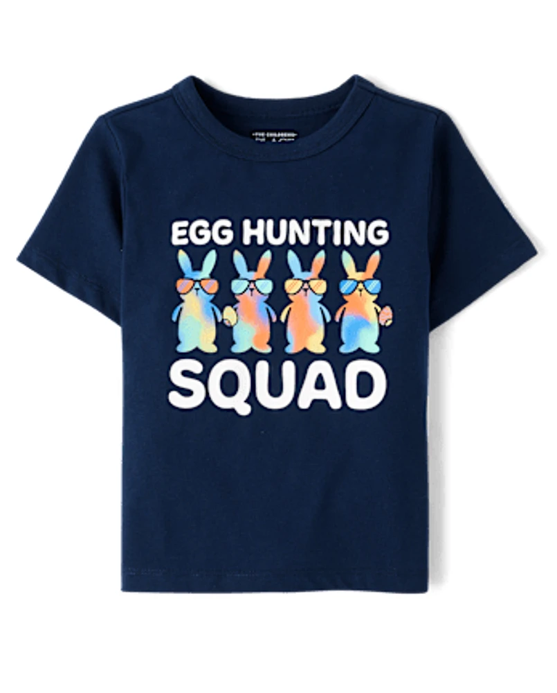 Baby And Toddler Boys Matching Family Easter Egg Hunting Squad Graphic Tee