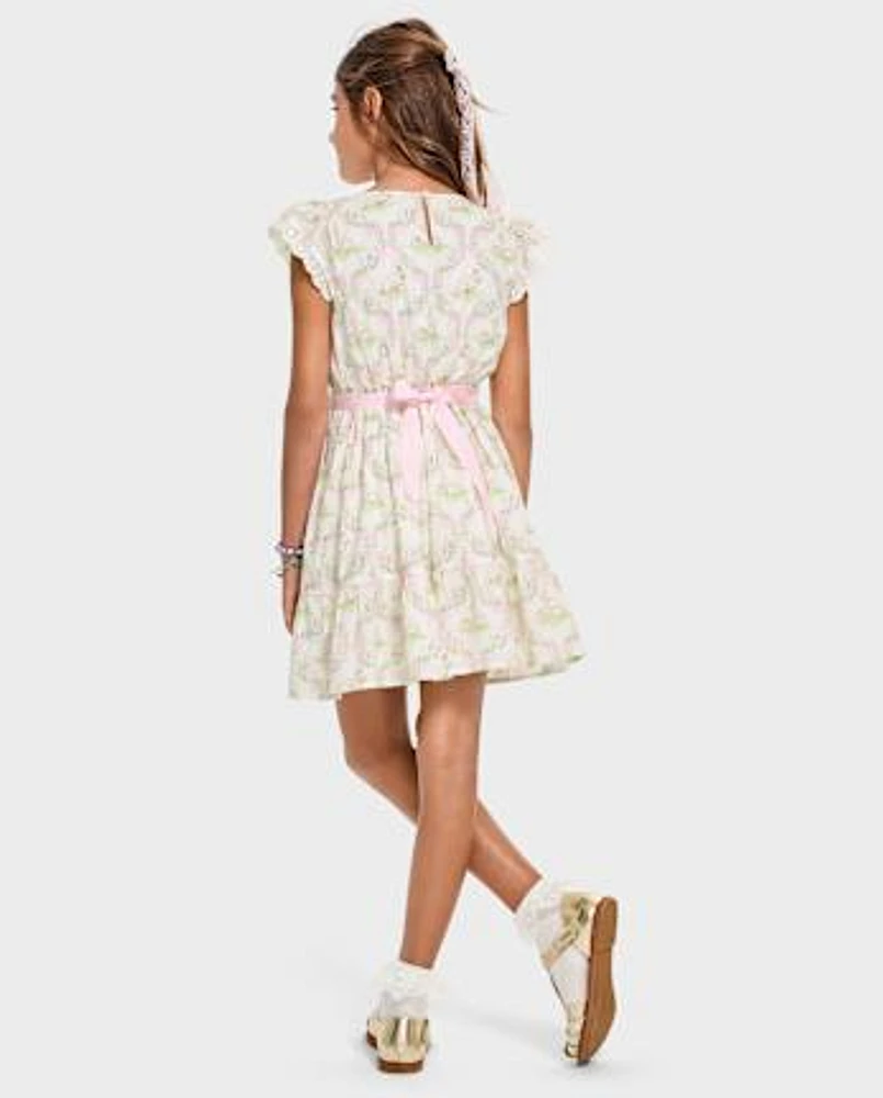 Girls Bunny Ruffle Dress