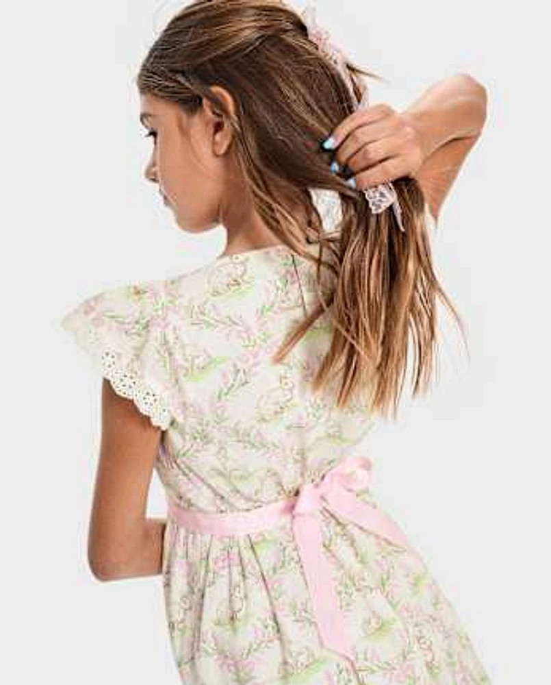 Girls Bunny Ruffle Dress