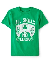 Boys All Skills St. Patrick's Day Gamer Graphic Tee