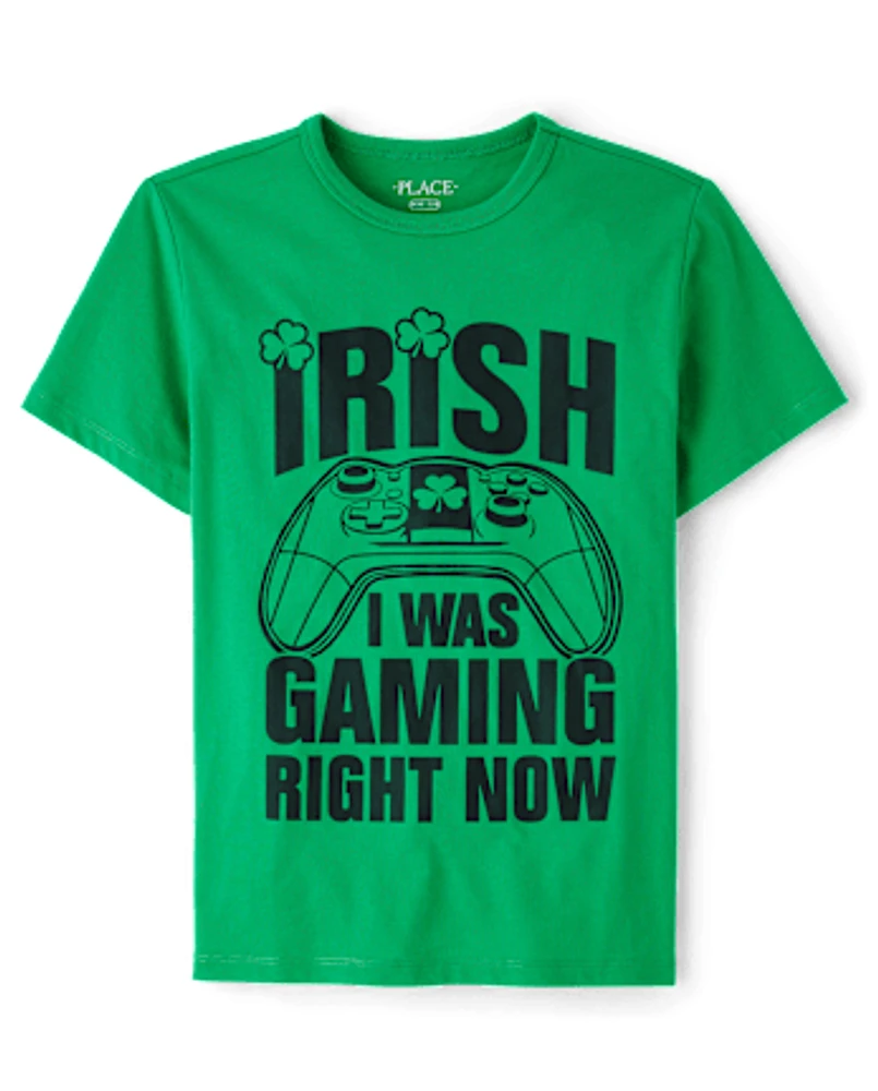 Boys St. Patrick's Day Gamer Graphic Tee