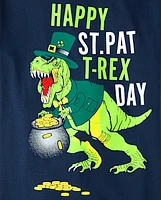 T-shirt imprimé T-Rex pour garçon de la Saint-Patrick