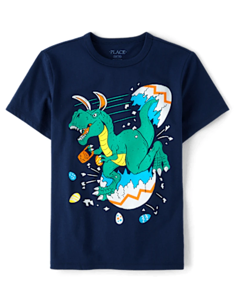 Boys Easter Dino Graphic Tee