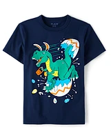 Boys Easter Dino Graphic Tee