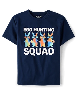 Boys Matching Family Easter Egg Hunting Squad Graphic Tee