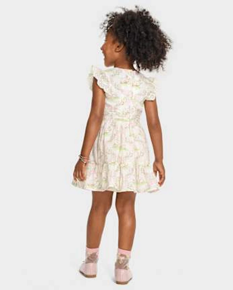 Toddler Girls Bunny Ruffle Dress