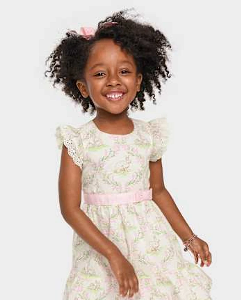 Toddler Girls Bunny Ruffle Dress