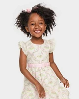 Toddler Girls Bunny Ruffle Dress