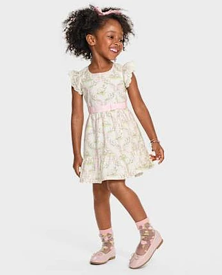 Toddler Girls Bunny Ruffle Dress