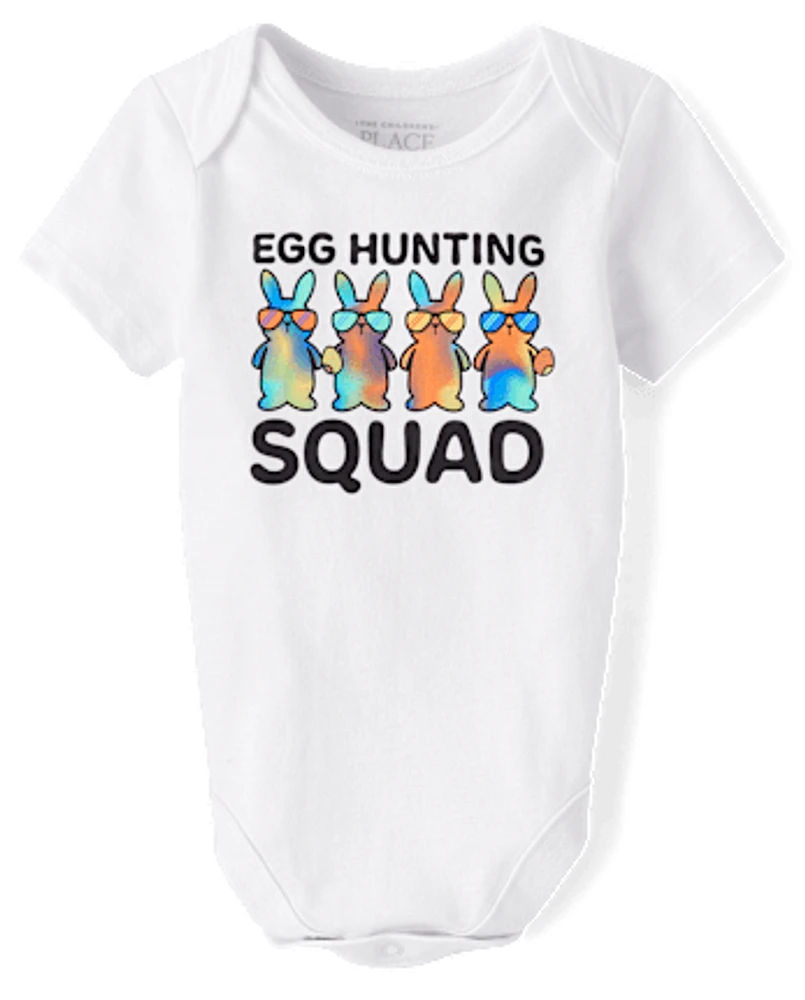 Unisexe Bébé Famille assorti Egg Hunting Squad imprimé Body