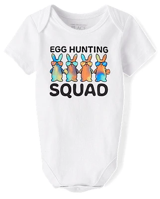 Unisexe Bébé Famille assorti Egg Hunting Squad imprimé Body