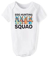 Unisexe Bébé Famille assorti Egg Hunting Squad imprimé Body