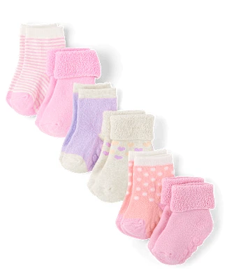 Baby Girls Heart Turn Cuff Midi Socks 6-Pack