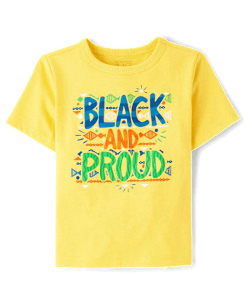 Baby And Toddler Boys Black Proud Graphic Tee