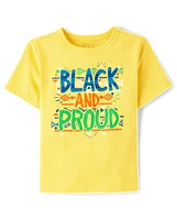 Baby And Toddler Boys Black Proud Graphic Tee