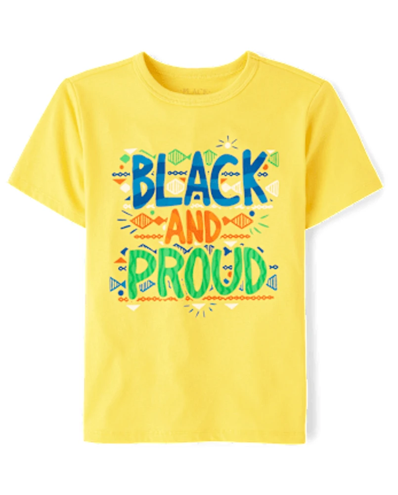 Boys Black And Proud Graphic Tee