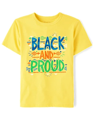 Boys Black And Proud Graphic Tee