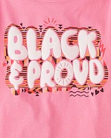 Girls Black And Proud Graphic Tee