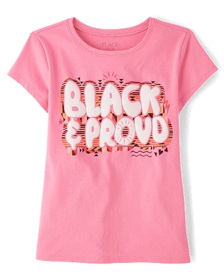 Girls Black And Proud Graphic Tee