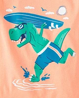 Baby And Toddler Boys Dino Surfboard Graphic Tee