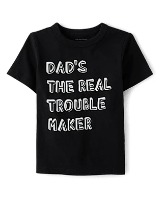 Baby And Toddler Boys Dad Trouble Maker Graphic Tee