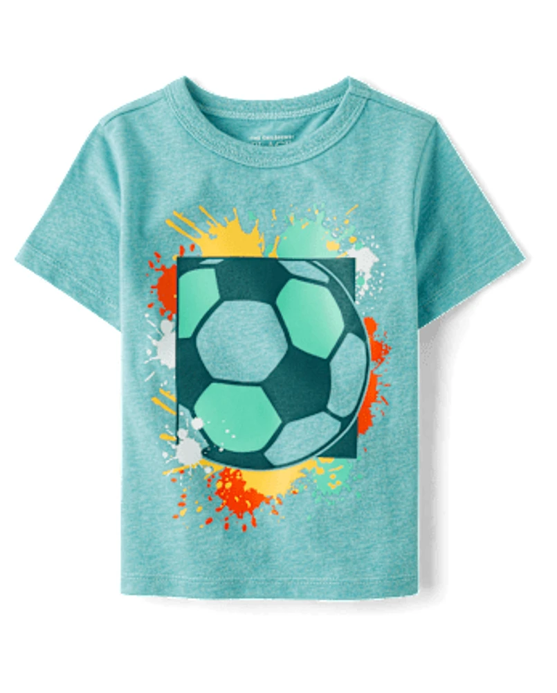 Baby And Toddler Boys Soccer Ball Graphic Tee