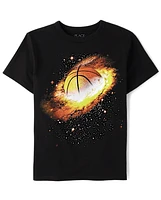 Boys Basketball Galaxy Graphic Tee