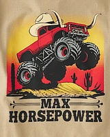 Boys Monster Truck Horsepower Graphic Tee