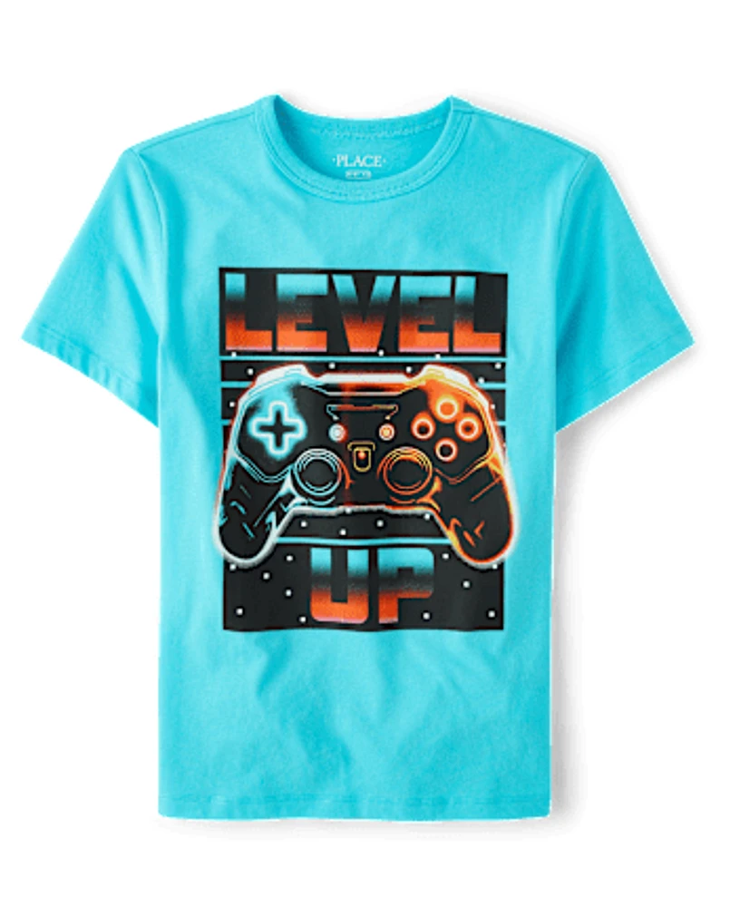 Boys Level Up Gamer Graphic Tee