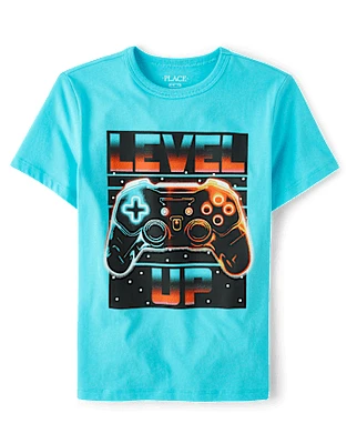 Boys Level Up Gamer Graphic Tee