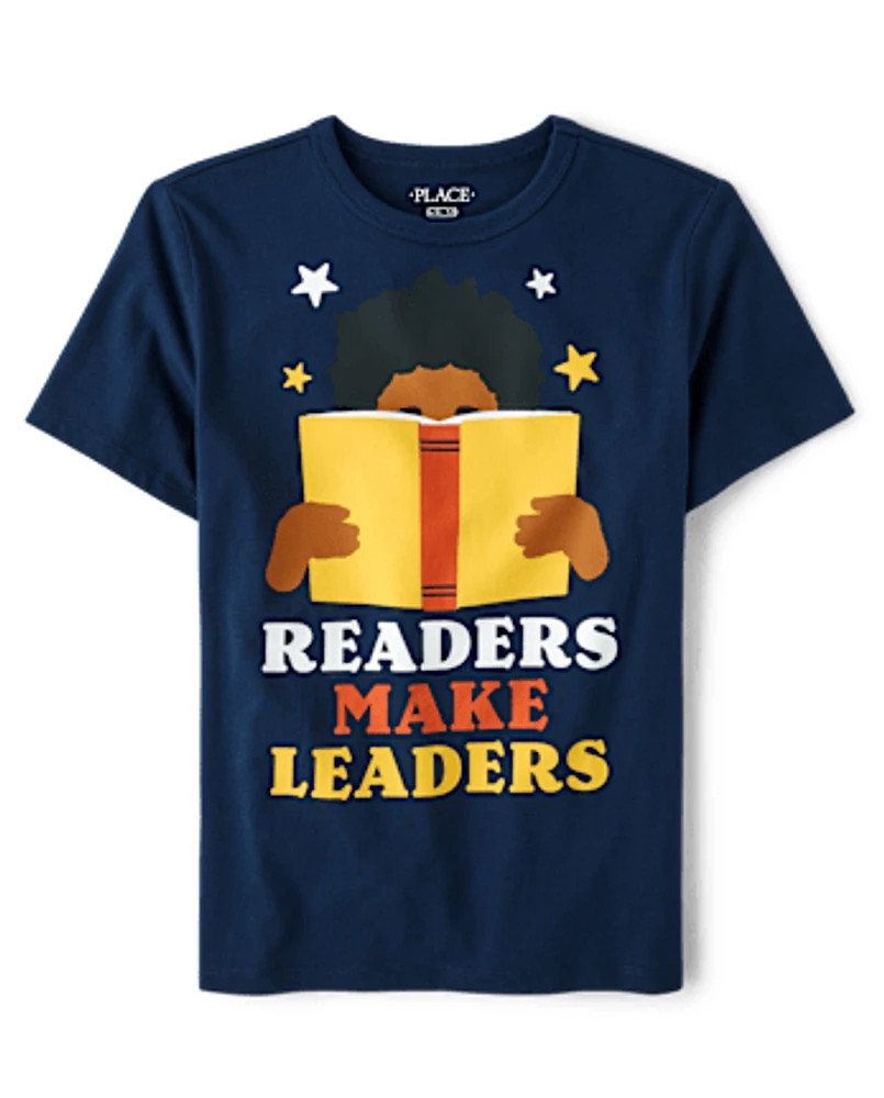 Boys Readers Make Leaders Graphic Tee