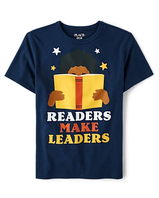 Boys Readers Make Leaders Graphic Tee