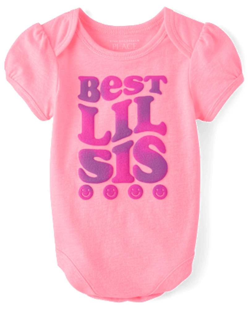 Body imprimé Best Lil Sis pour bébés filles