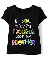 Baby And Toddler Girls Meet My Brother Graphic Tee