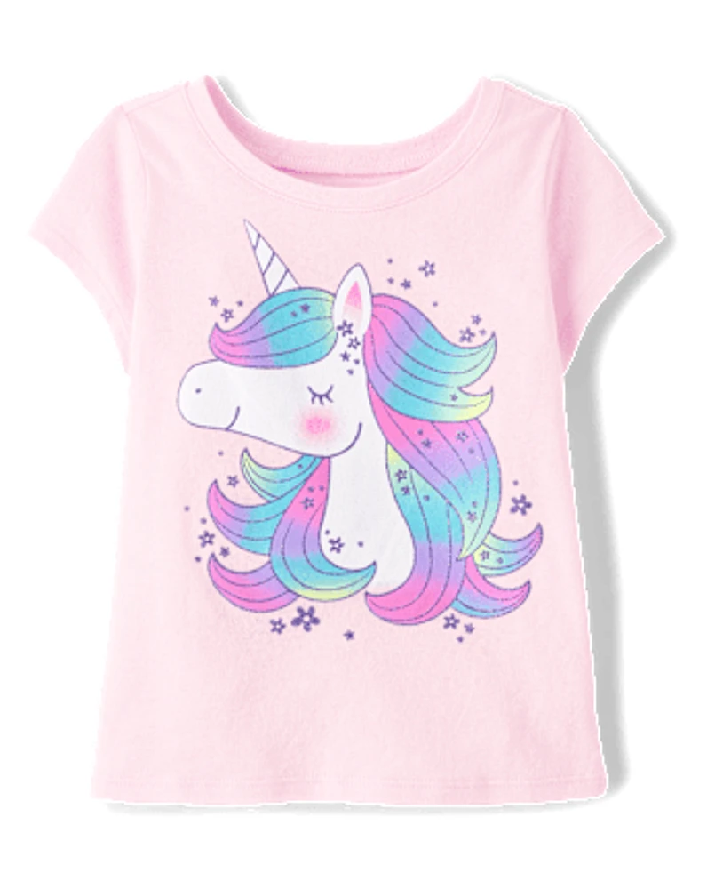 Baby And Toddler Girls Unicorn Graphic Tee